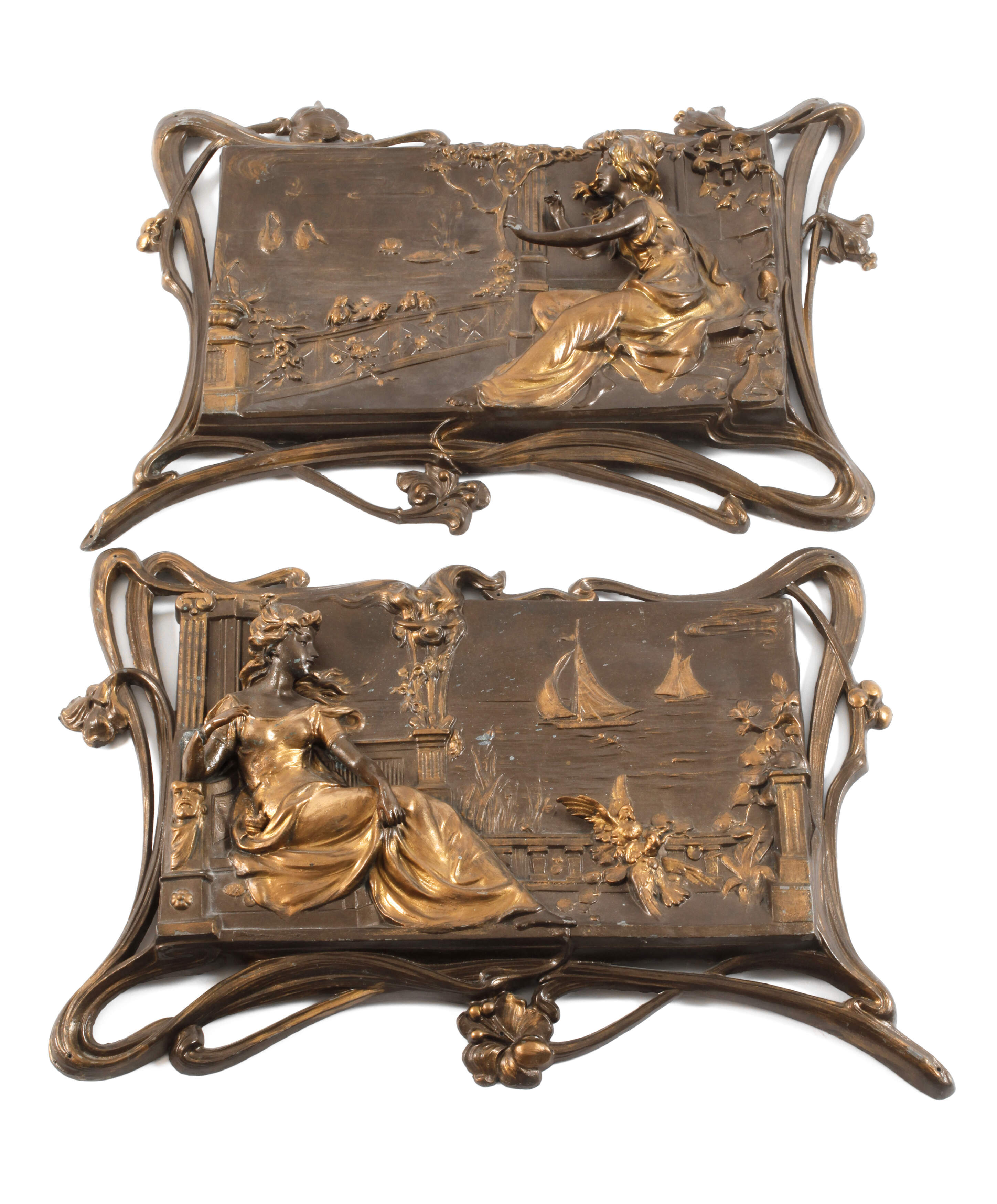 Paar Wandappliken Jugendstil