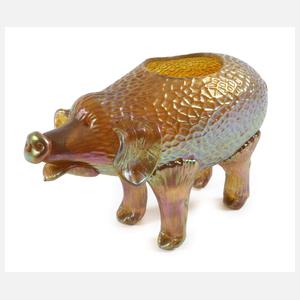 Lötz Wwe. Schwein "Martelé Candia Silberiris"