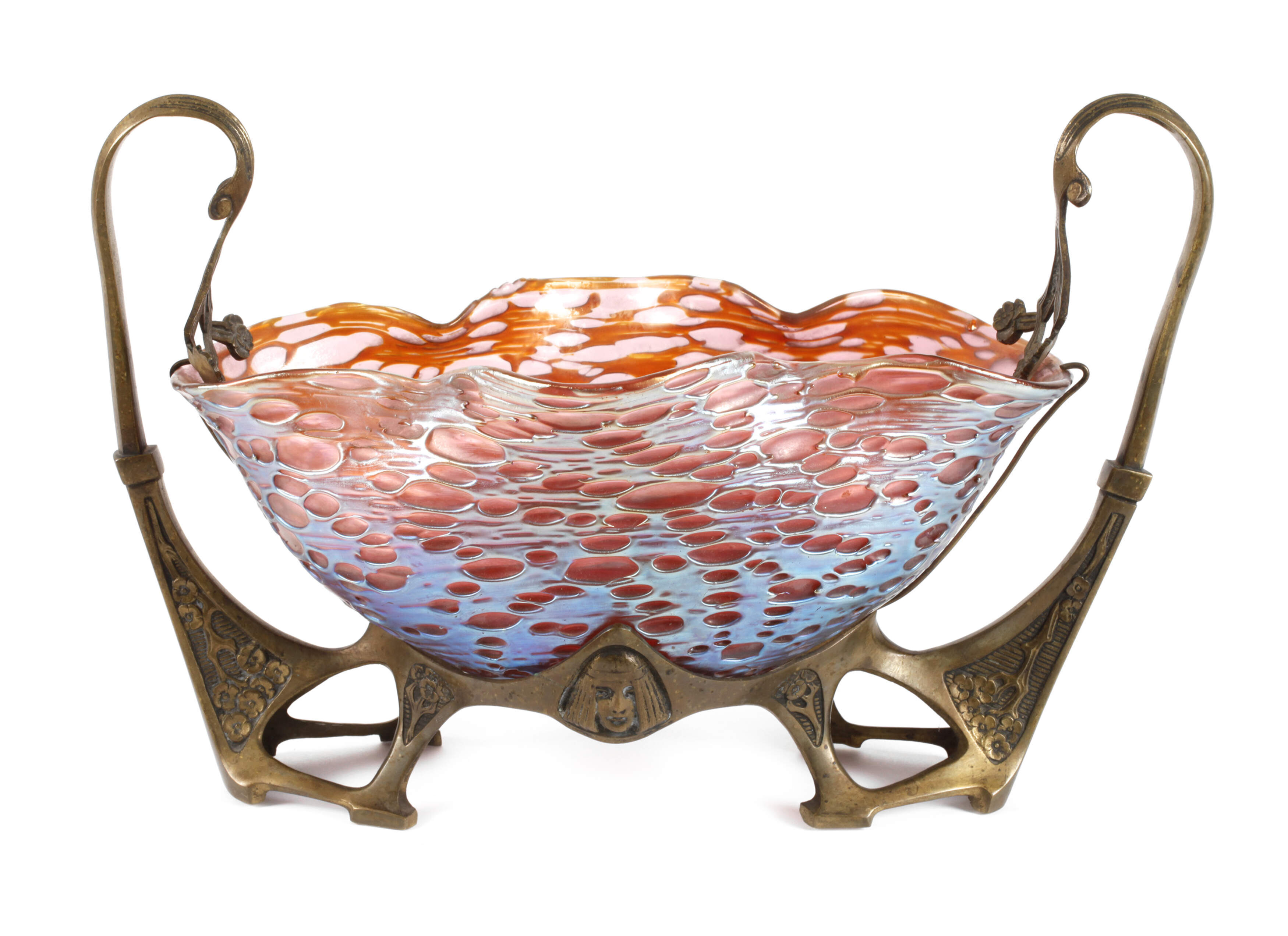 Lötz Wwe. montierte Jugendstilschale "Diaspora Pink"