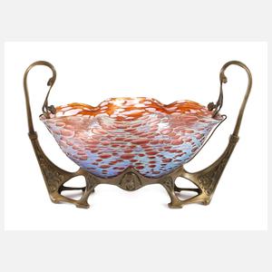 Lötz Wwe. montierte Jugendstilschale "Diaspora Pink"