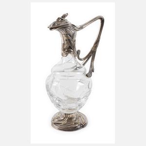 Karaffe mit Metallmontierung Jugendstil