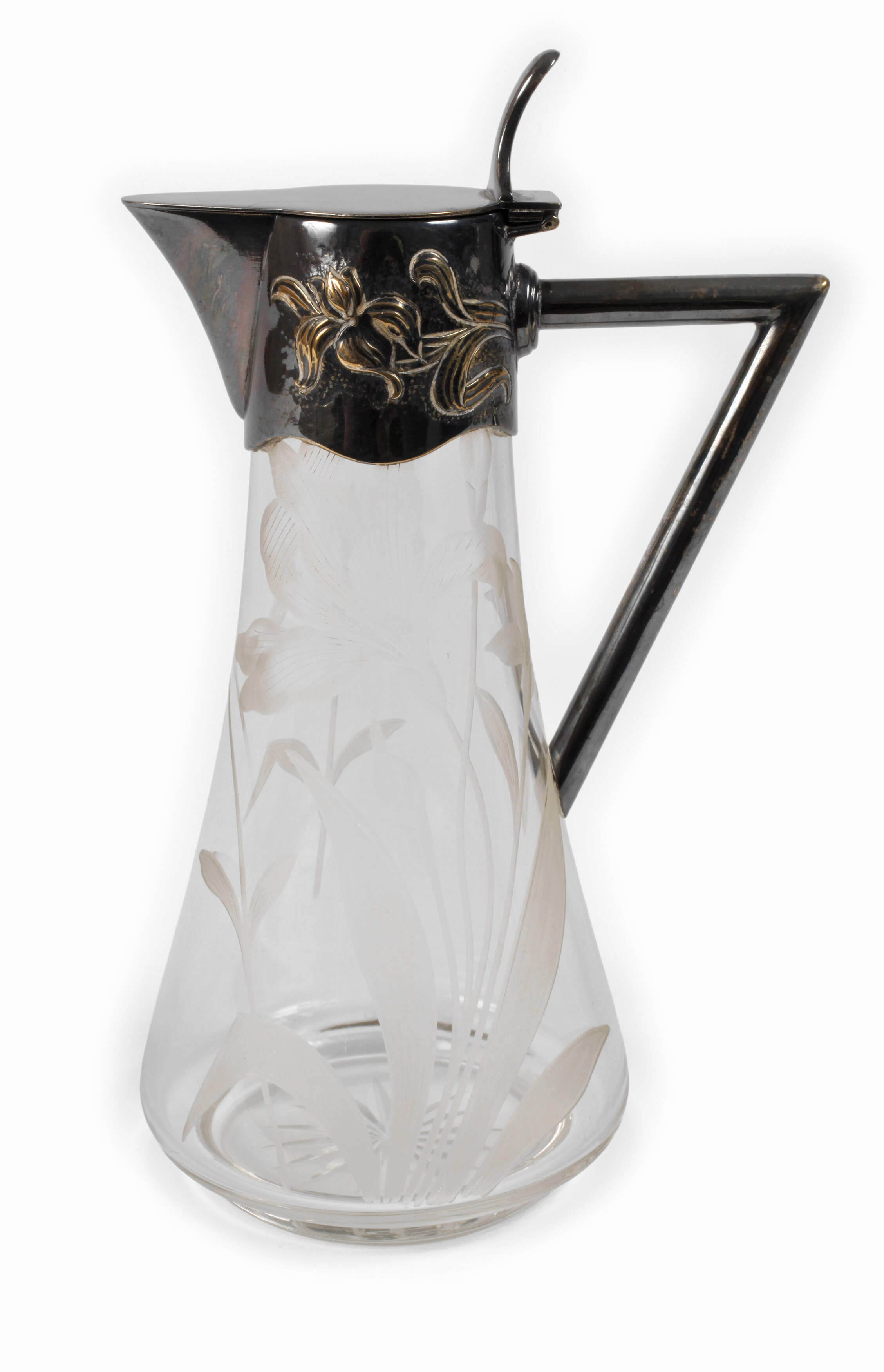 Kleine Karaffe Irisblütendekor