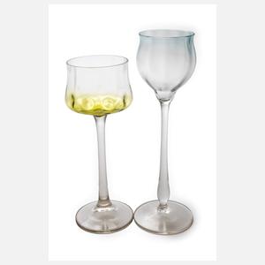 Zwei Stängelgläser Jugendstil