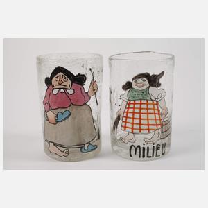 Zehn Becher Ludwig Hohlwein