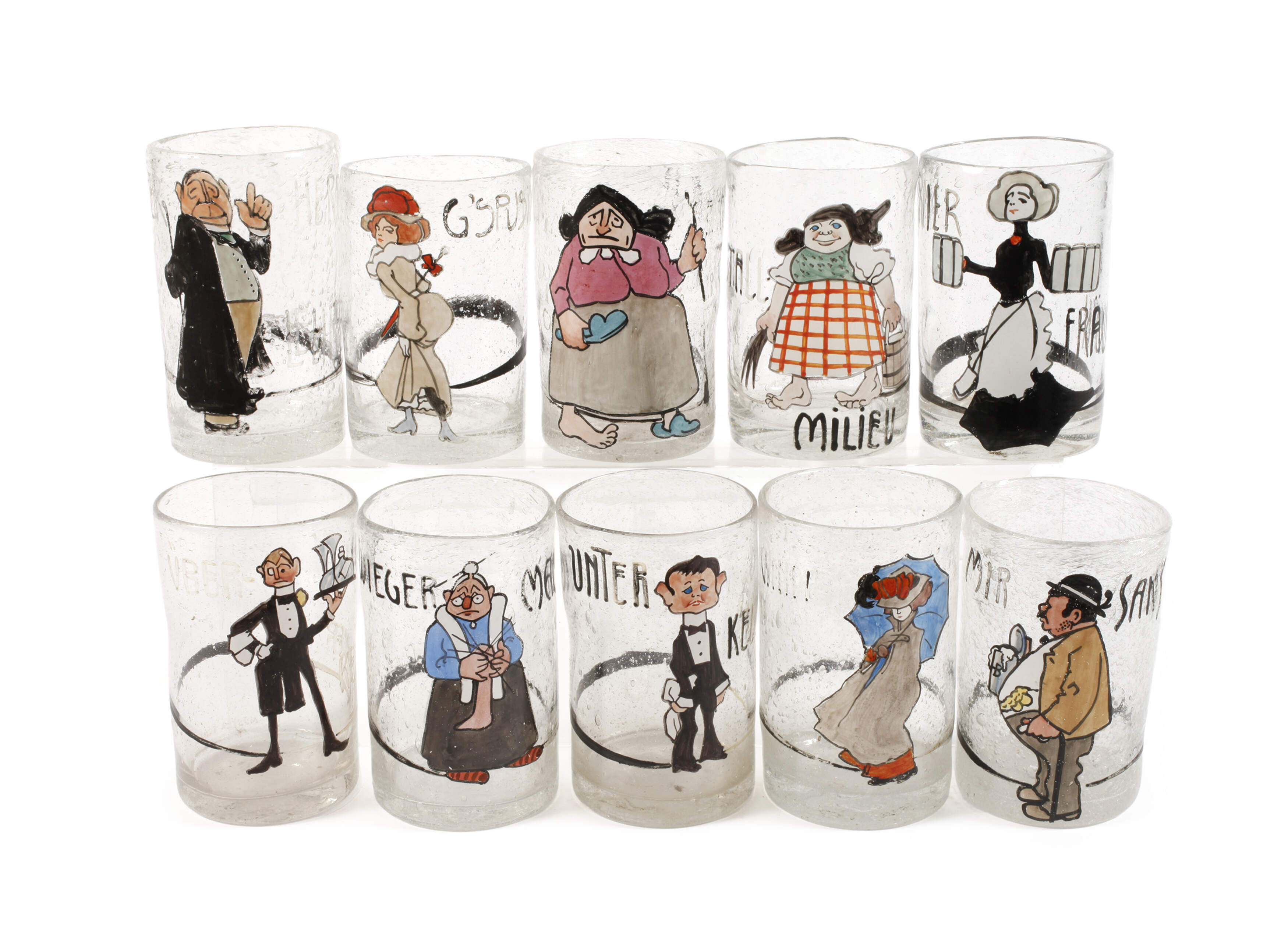 Zehn Becher Ludwig Hohlwein