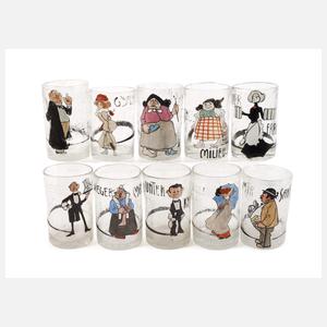 Zehn Becher Ludwig Hohlwein