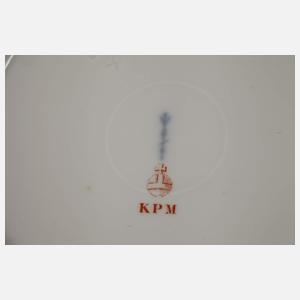 KPM Berlin Paar kleine Teller Pfauenfederdekor