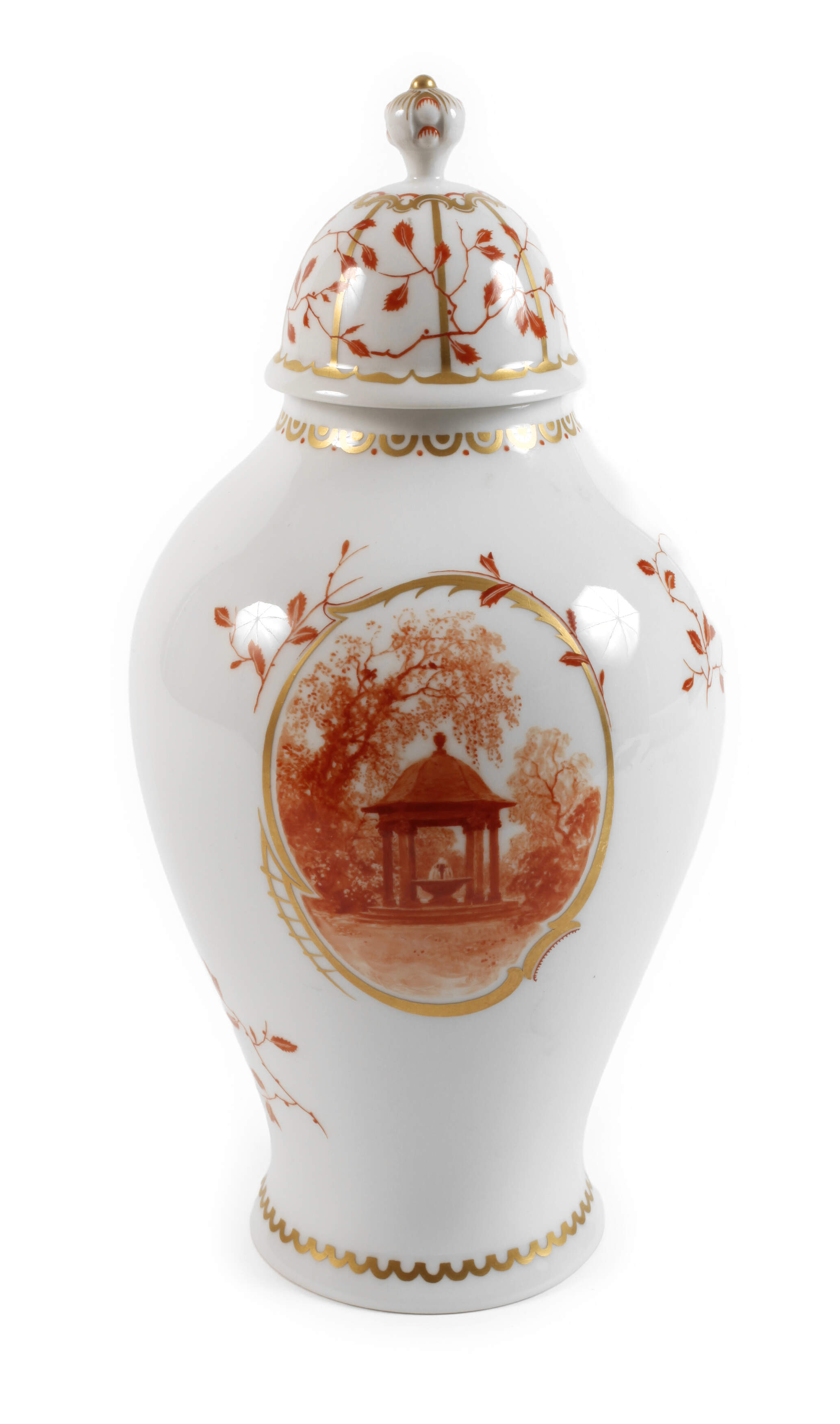 KPM Berlin Deckelvase Landschaftsmalerei