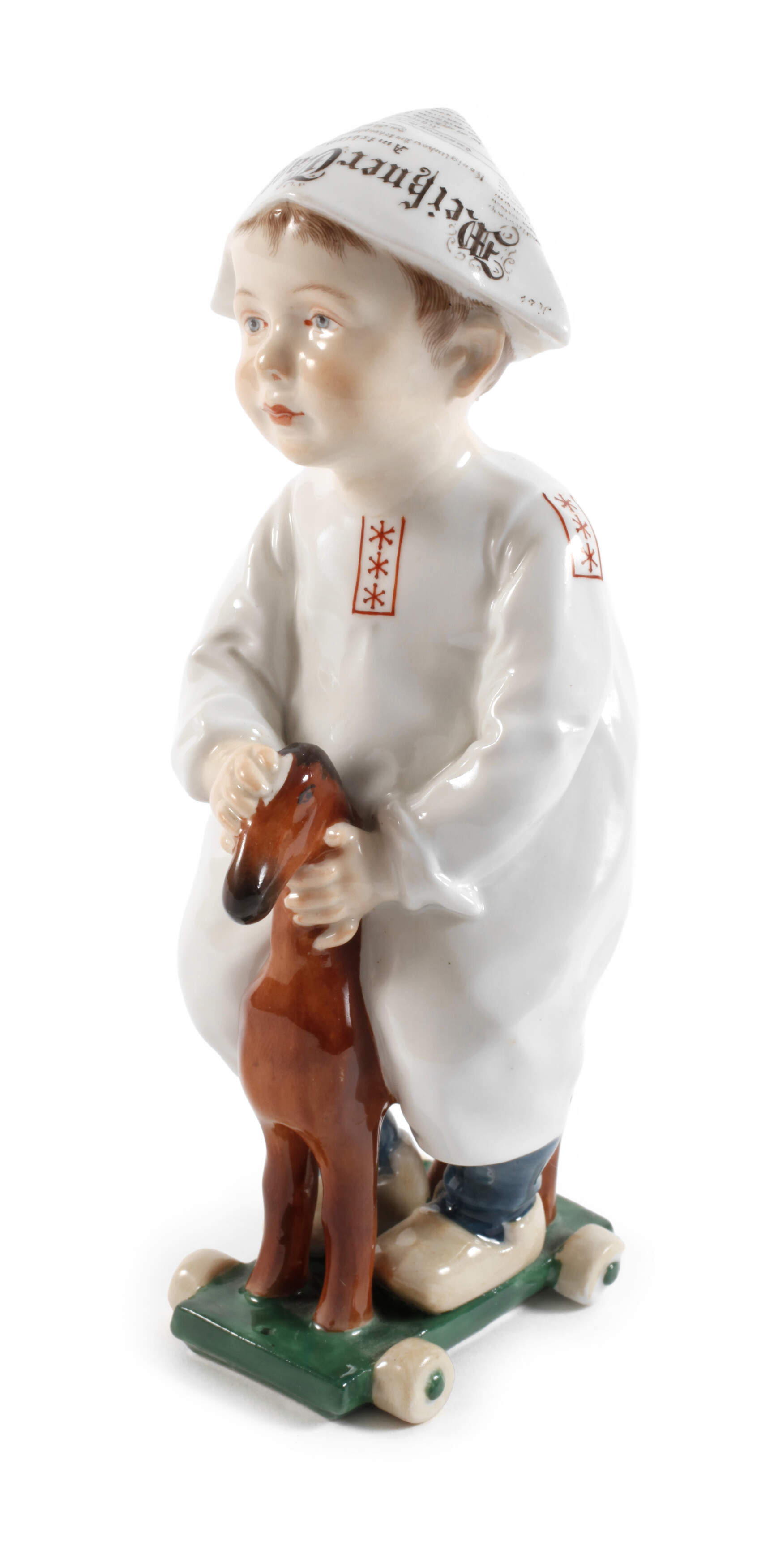 Meissen ”Kind, auf einem Holzpferd reitend”