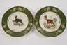 Nymphenburg Platte und sechs Teller Jagdmotive