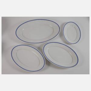 Nymphenburg großes Speiseservice "Blaues Würfelband"