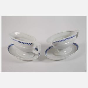 Nymphenburg großes Speiseservice "Blaues Würfelband"