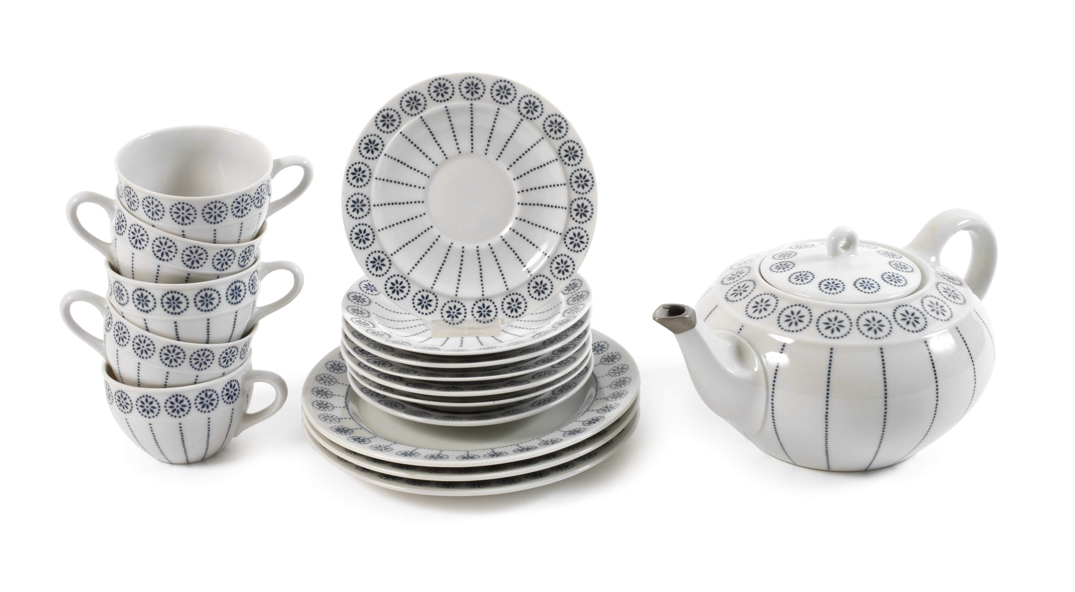 Selle Burgau Teeservice "Rädchendekor"