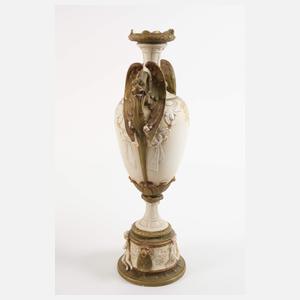 Royal Dux Paar große Prunkvasen mit Drachenhenkel