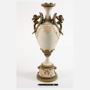 Royal Dux Paar große Prunkvasen mit Drachenhenkel