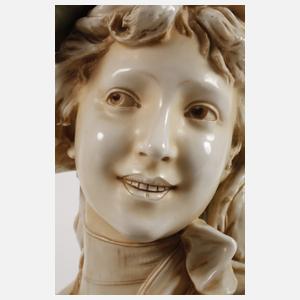 Royal Dux Böhmen große Mädchenbüste Jugendstil