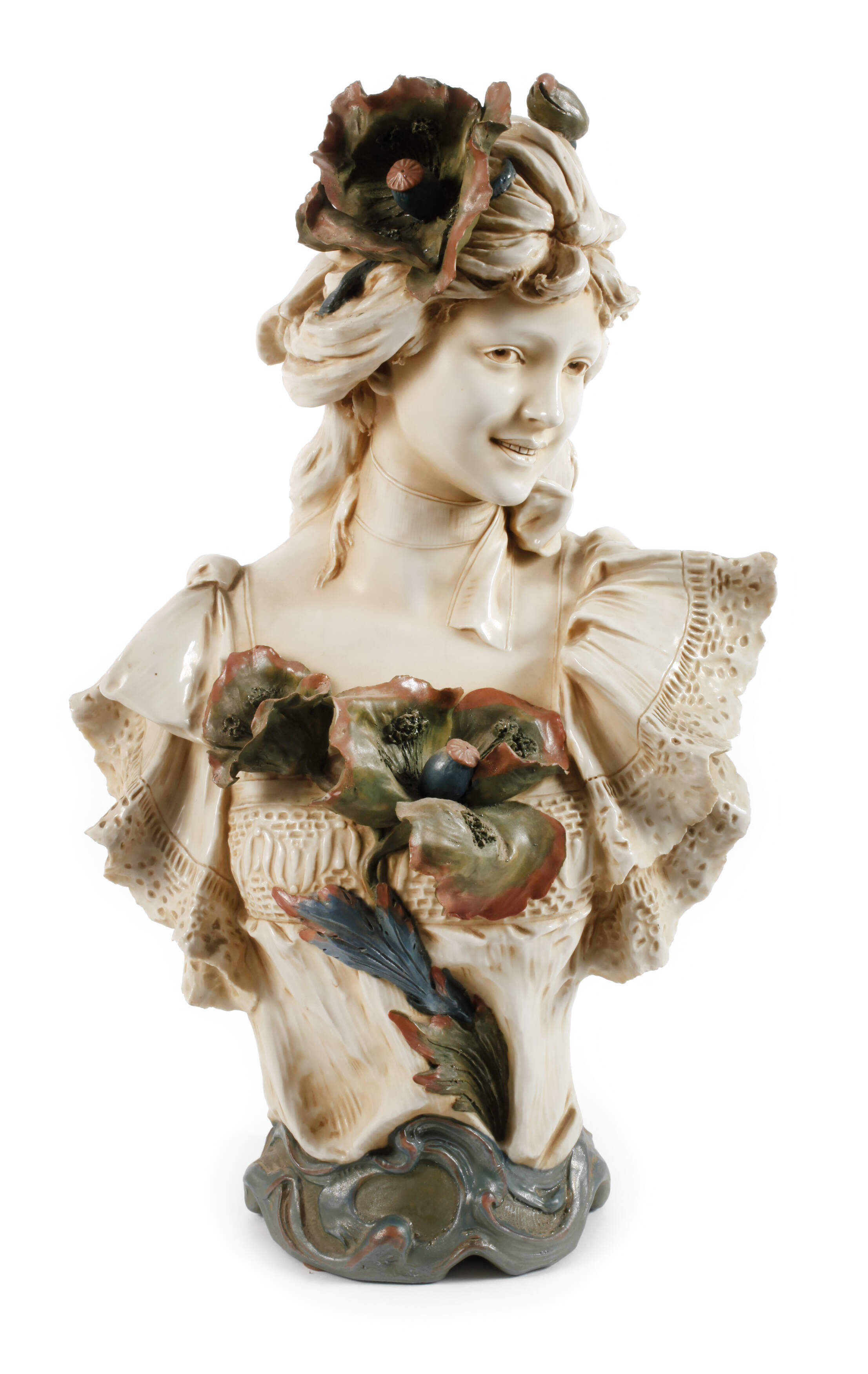 Royal Dux Böhmen große Mädchenbüste Jugendstil