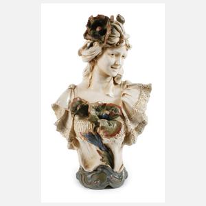 Royal Dux Böhmen große Mädchenbüste Jugendstil