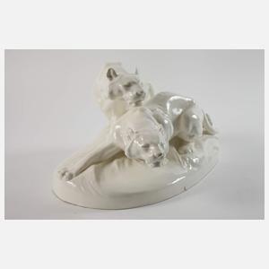 Royal Dux Böhmen Löwenpaar Otto Jarl