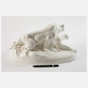 Royal Dux Böhmen Löwenpaar Otto Jarl