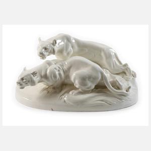 Royal Dux Böhmen Löwenpaar Otto Jarl