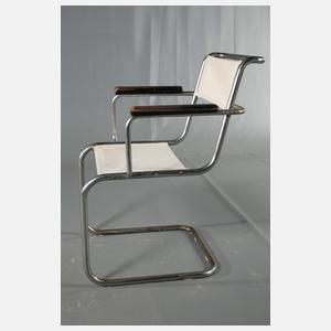 Paar Freischwinger Stahlrohr