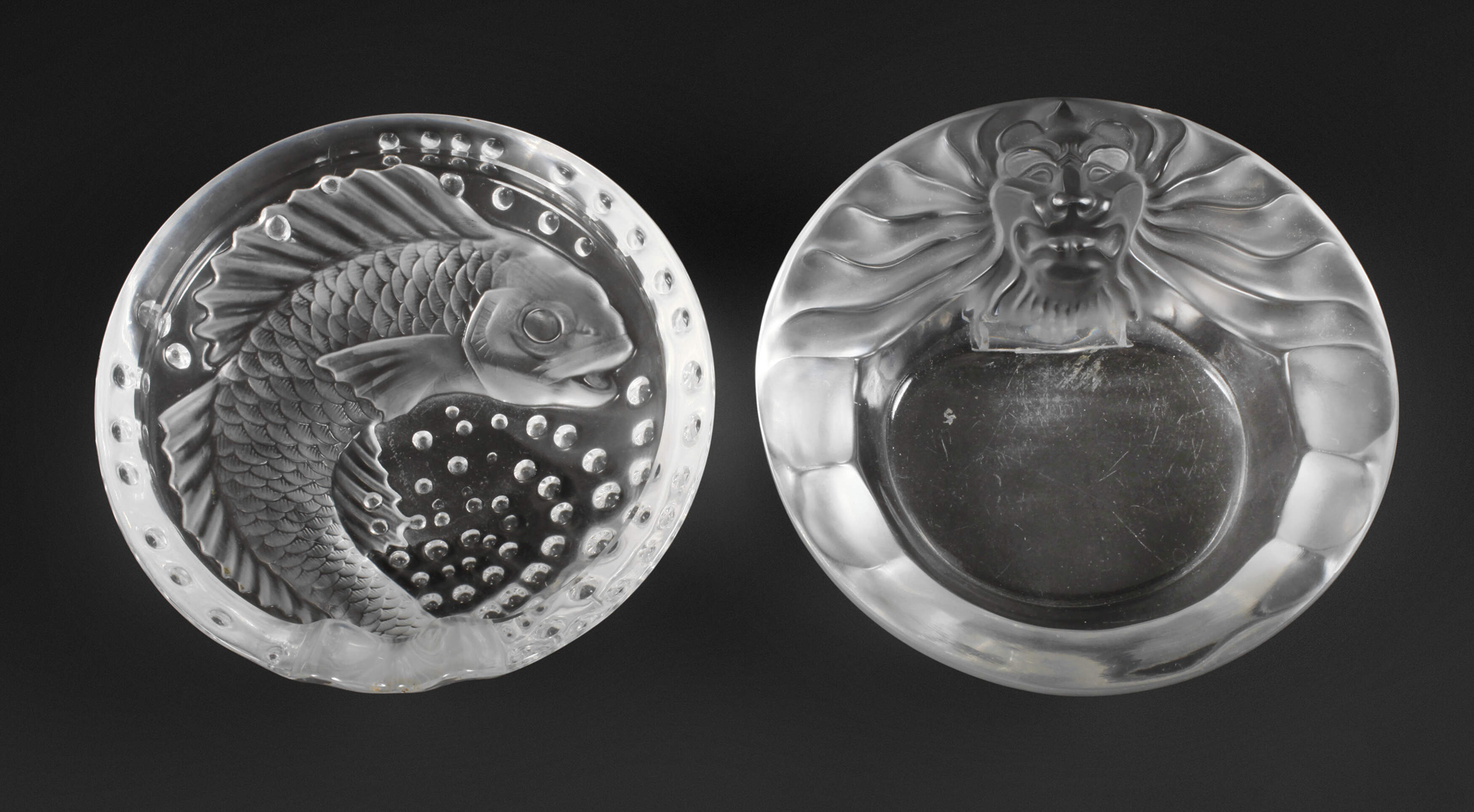 René Lalique Zwei Aschenschalen