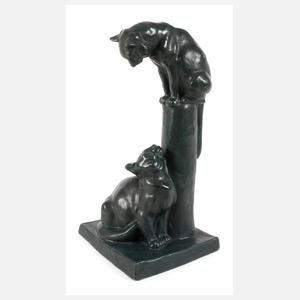 Katzenpaar Art Déco