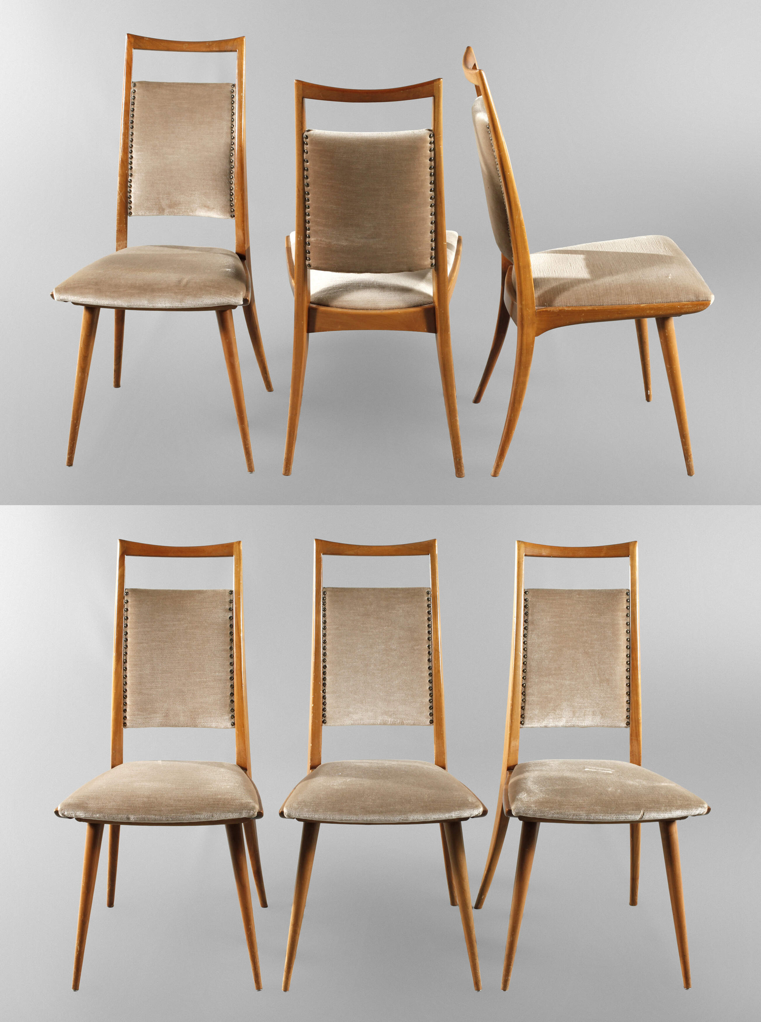 Sechs elegante Esszimmerstühle