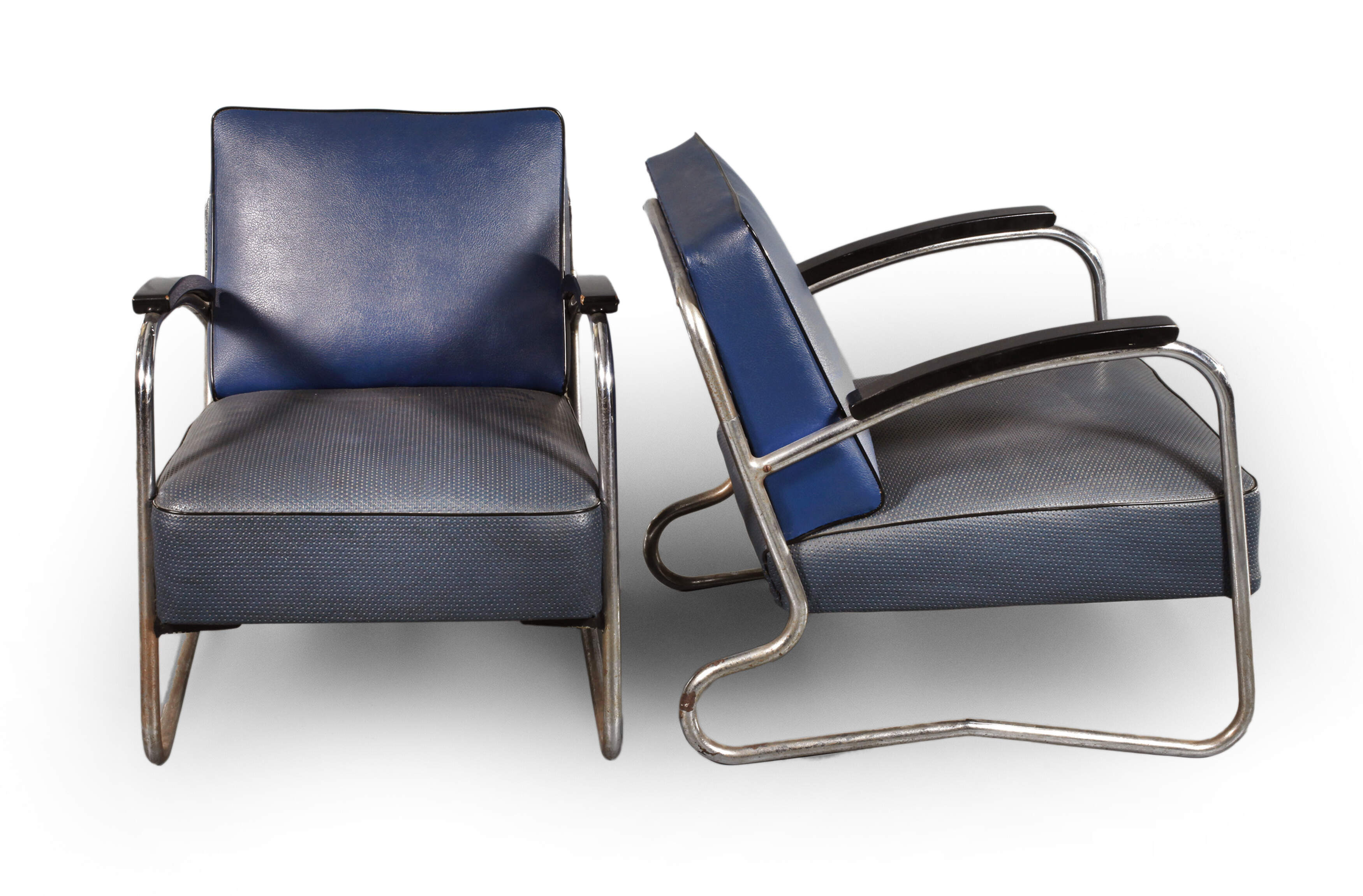 Paar Stahlrohrsessel