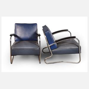 Paar Stahlrohrsessel