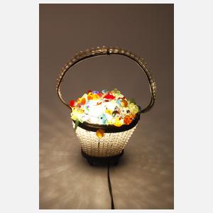 Tischlampe als Blütenkorb