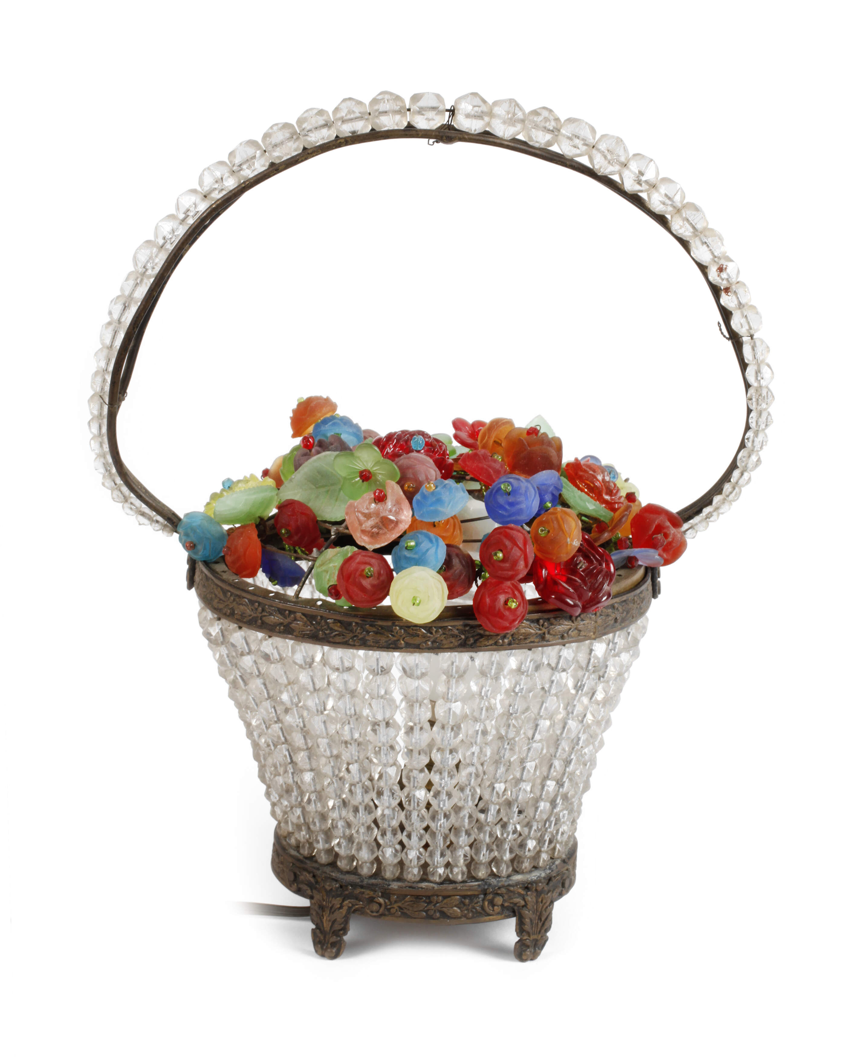 Tischlampe als Blütenkorb