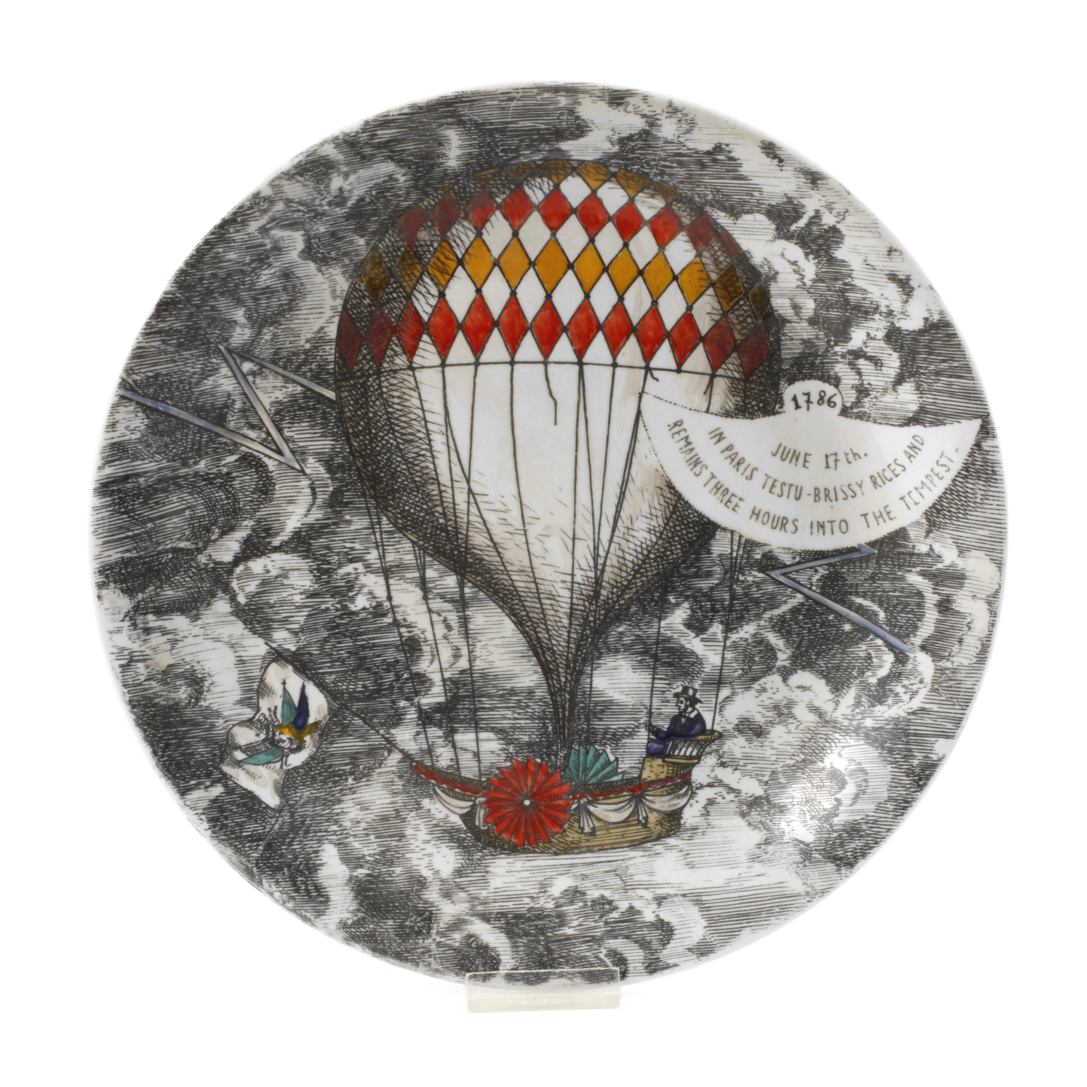 Fornasetti Italien Teller "Mongolfière"