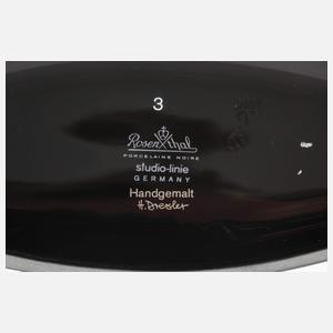 Rosenthal fünfteiliges Set "Porcelaine Noire"