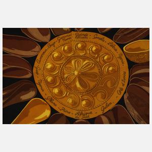 Hermès Seidentuch "Cuillers d'afrique"