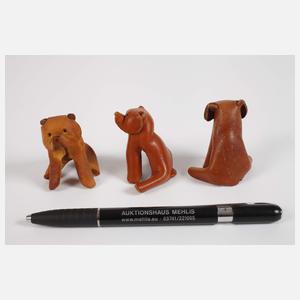 Set Deru Miniatur-Leder-Spieltiere