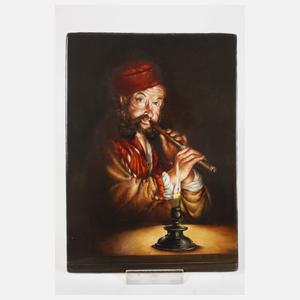 Bildplatte Flötenspieler bei Kerzenschein