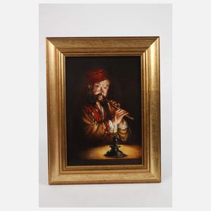 Bildplatte Flötenspieler bei Kerzenschein