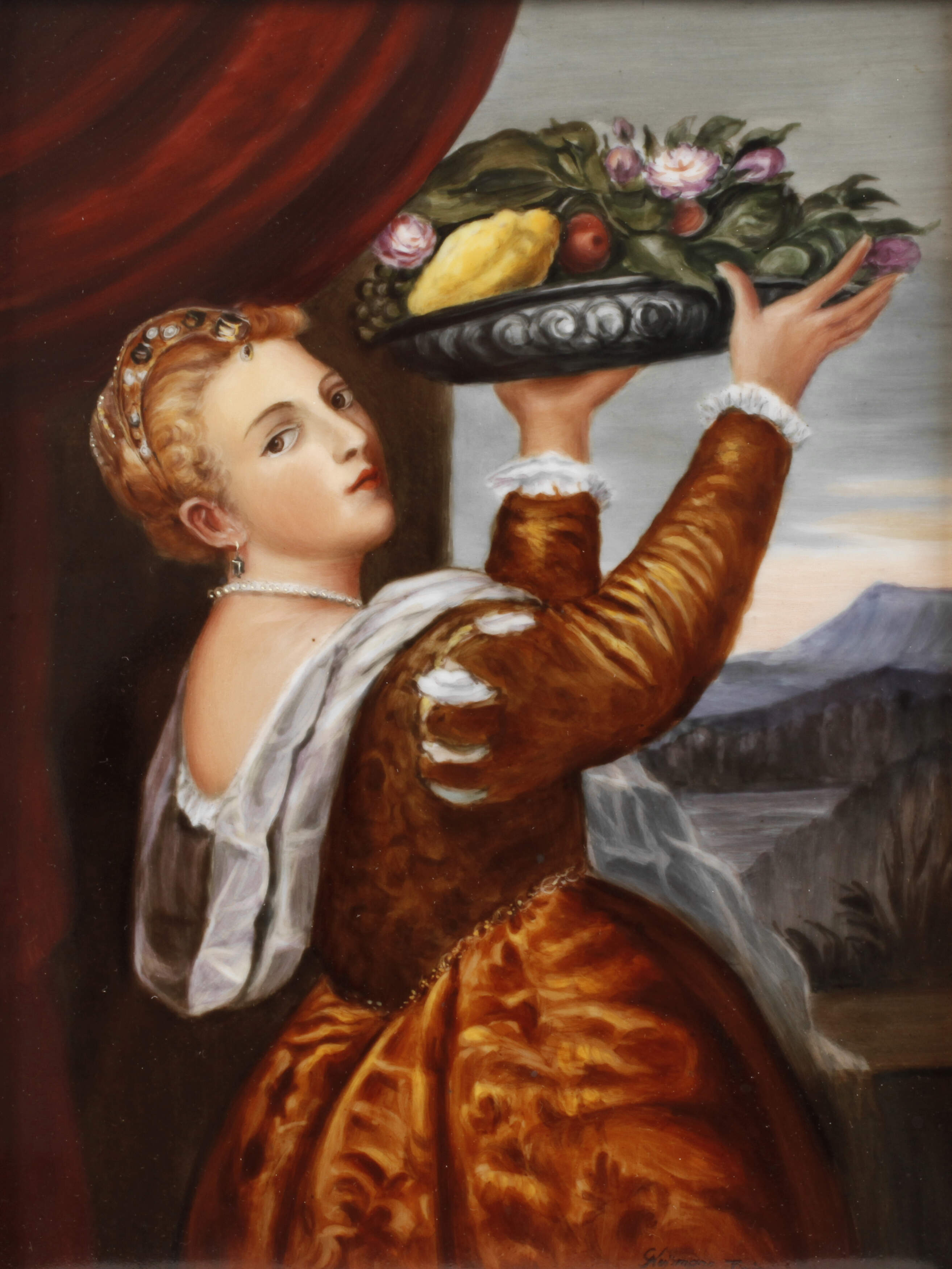 Bildplatte "Mädchen mit Fruchtschale"