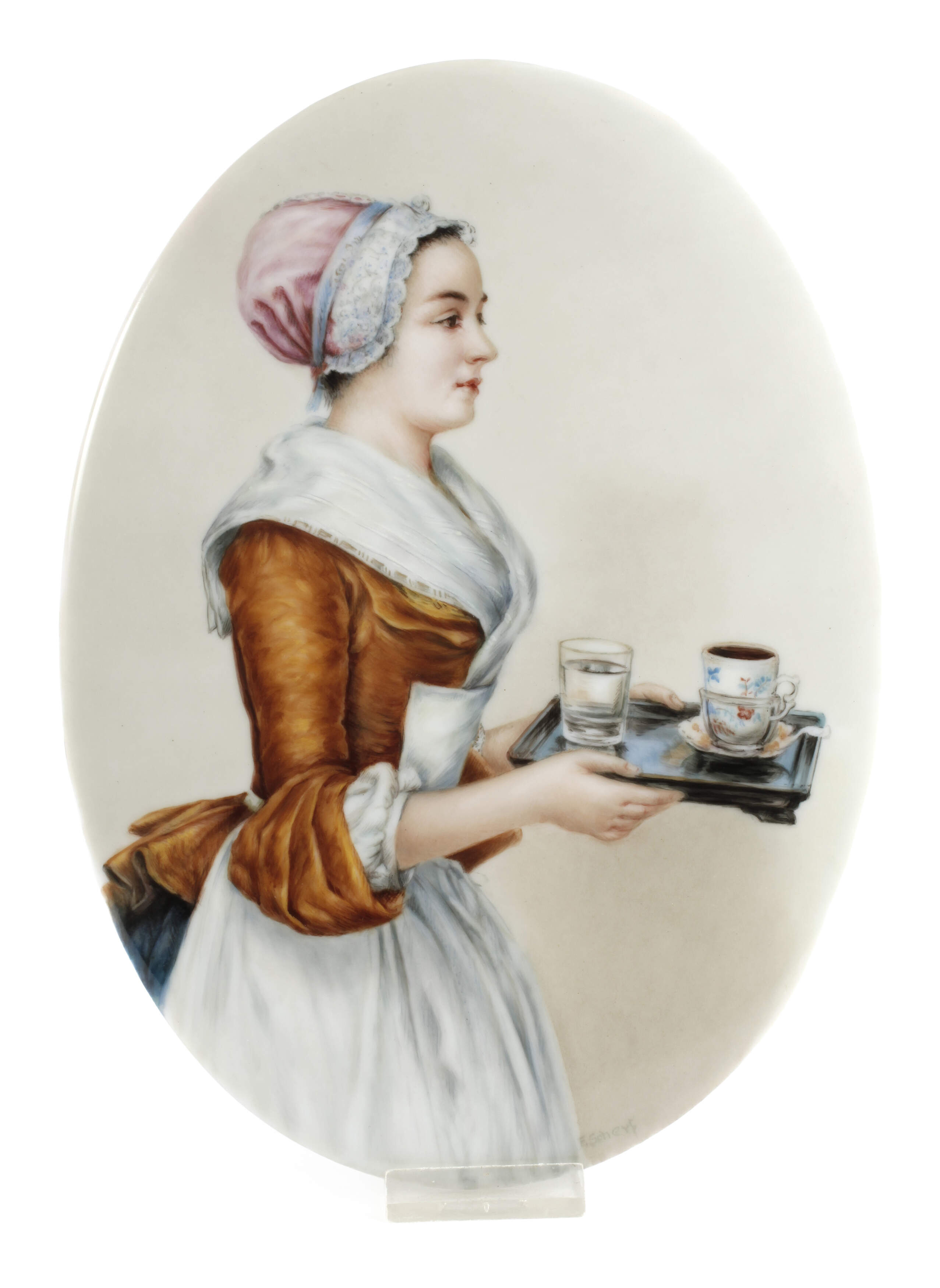 Wallendorf Bildplatte "Schokoladenmädchen"