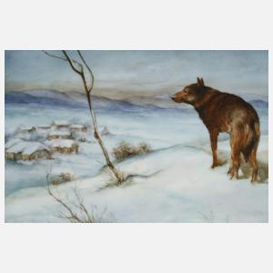 Bildplatte "Der einsame Wolf "