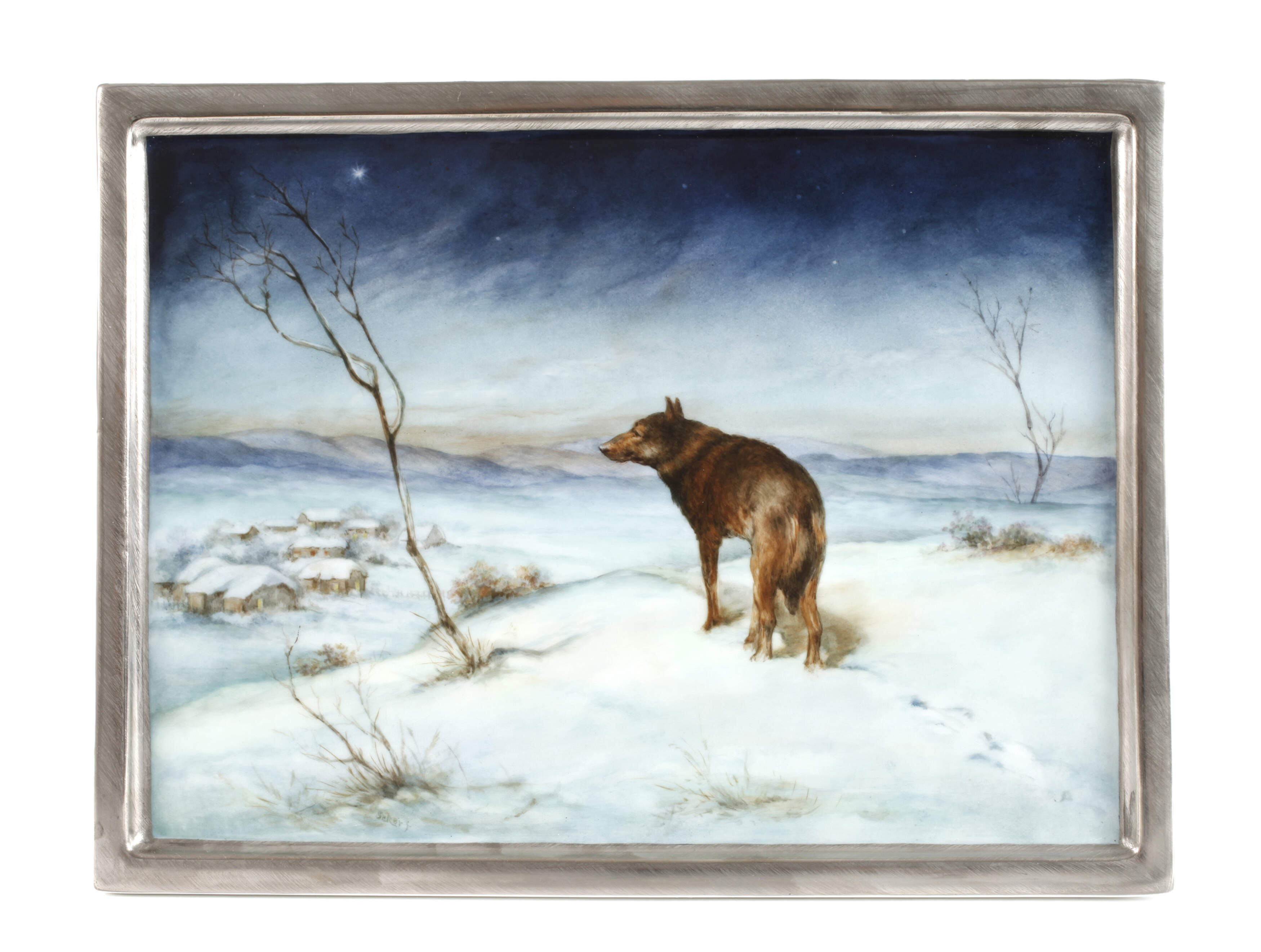 Bildplatte "Der einsame Wolf "