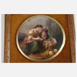 Drei kleine Bildplatten orientalische Kinderszenen