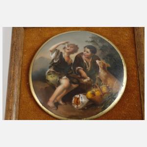 Drei kleine Bildplatten orientalische Kinderszenen