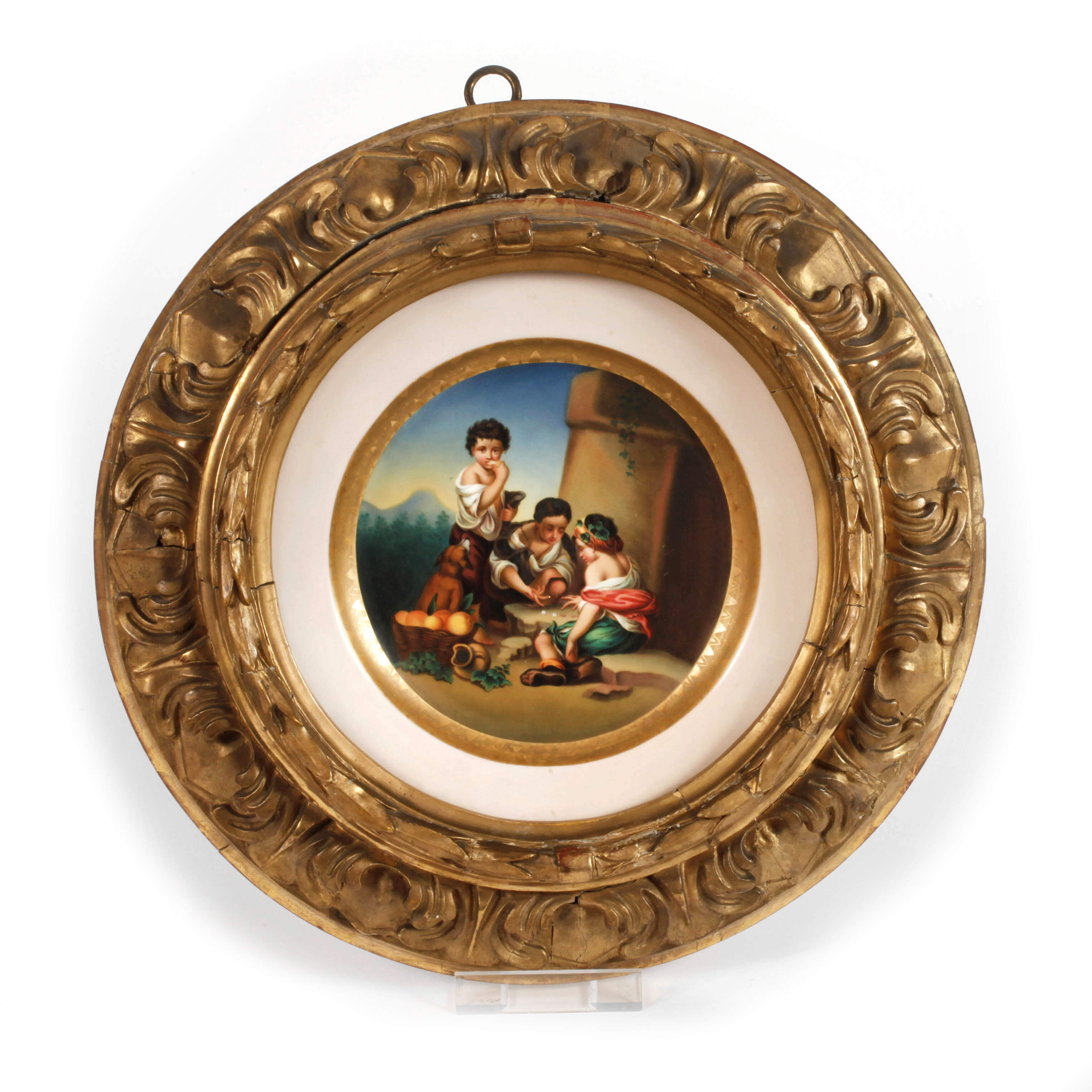 Wandteller "Kinder beim Würfelspiel"