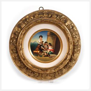 Wandteller "Kinder beim Würfelspiel"