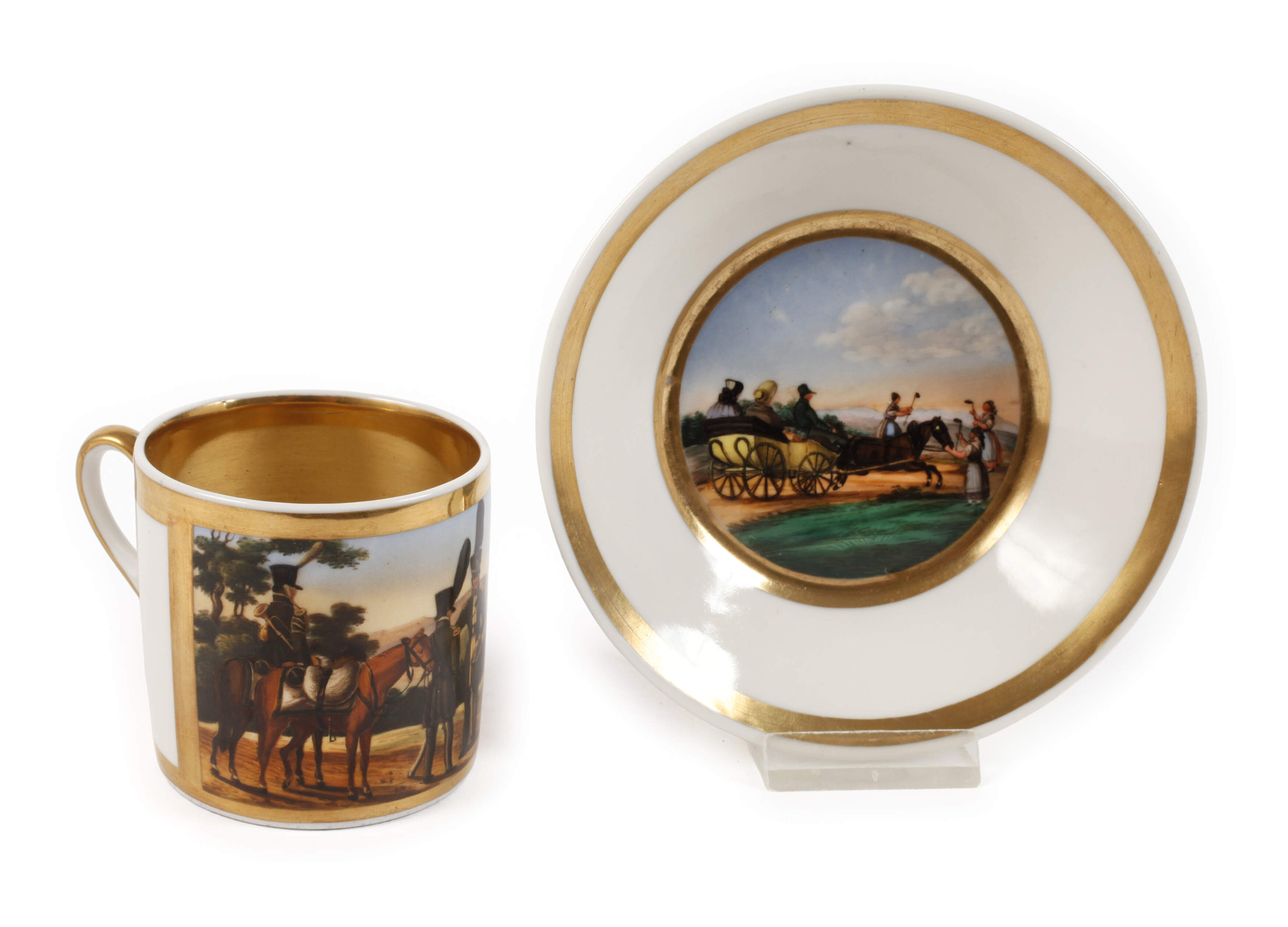 Althaldensleben Ansichtentasse Soldatenszene