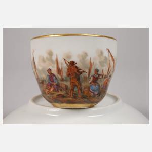 Prunkvolle Mokkatasse Fischerszene