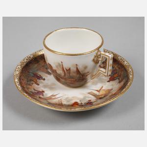 Prunkvolle Mokkatasse Fischerszene